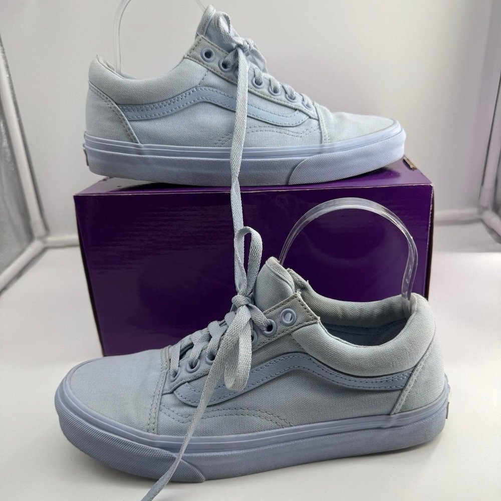 Vans Low-Top Canvas Sneakers - Light Blue / Gray (US Women 8.0 / Men 6.5)